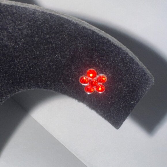 7mm Red Flower Cz And Sterling Post Earrings - Picture 7 of 12